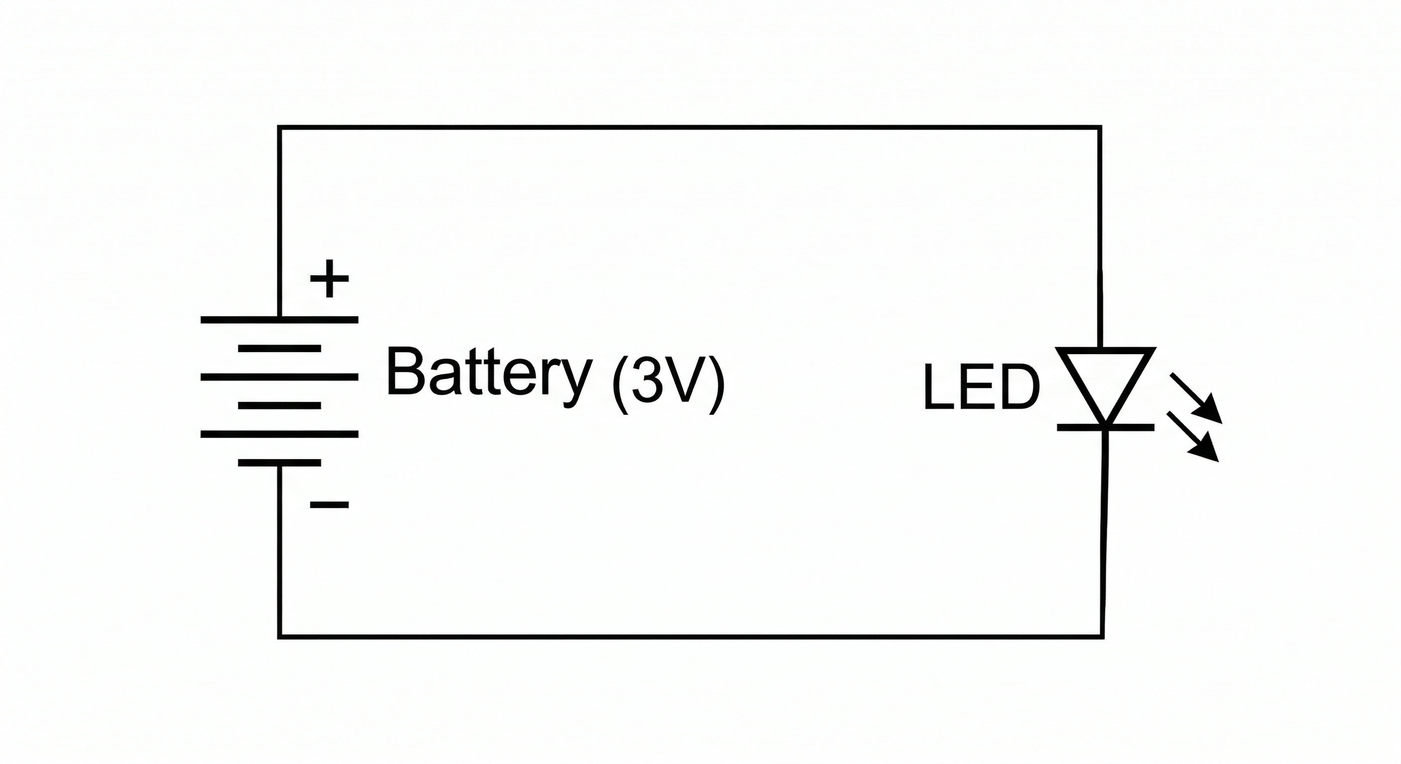 LED connected to battery circuit diagram